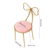 Vanity Chair Pink Velvet Cushion Gold Butterfly Makeup Leisure Chair Living Room Makeup Stool Chair Seat W/ Golden Metal Legs