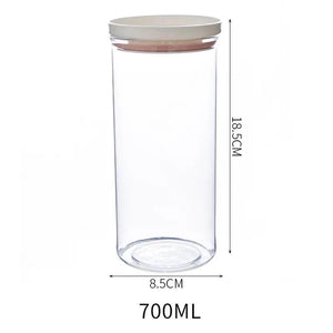 WBBOOMING 2 Different Color Sealed Ring Bottles Kitchen Storage Box Transparent Food Canister Keep Fresh New Clear Container