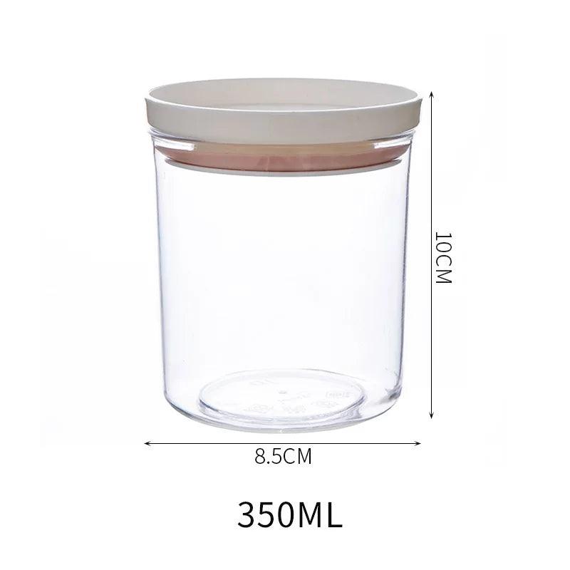 WBBOOMING 2 Different Color Sealed Ring Bottles Kitchen Storage Box Transparent Food Canister Keep Fresh New Clear Container