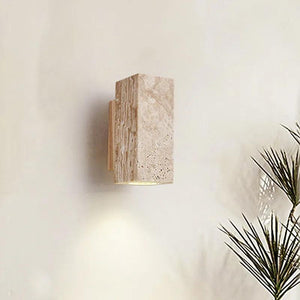 Wabi Sabi Yellow Marble Wall Lamp Led Bedside Japan Bedroom Living Room Wall Light Travertine Stair Corridor Decor Sconce