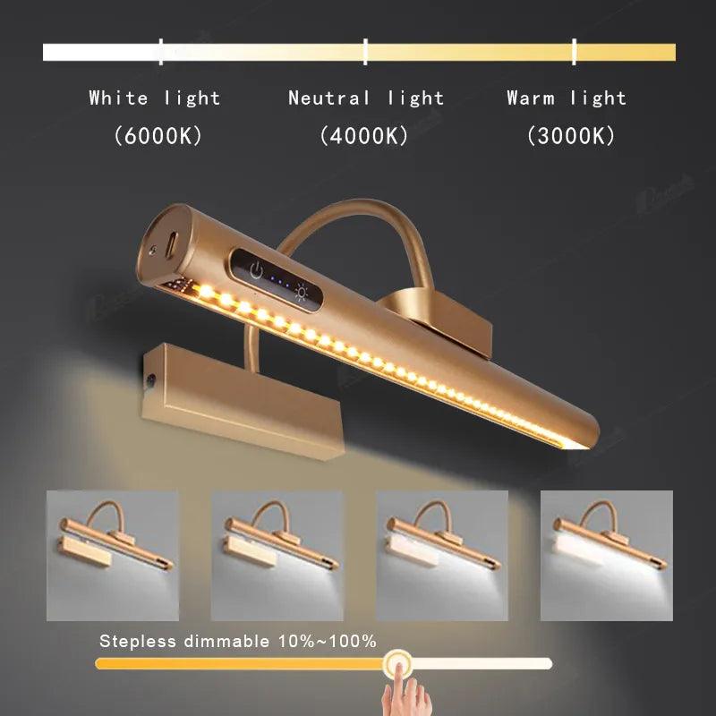 Wall Decor Lamp Home Decorations USB Led Wall Light Room Decor Wall Lamp Aluminum Gold Bathroom Mirror Light