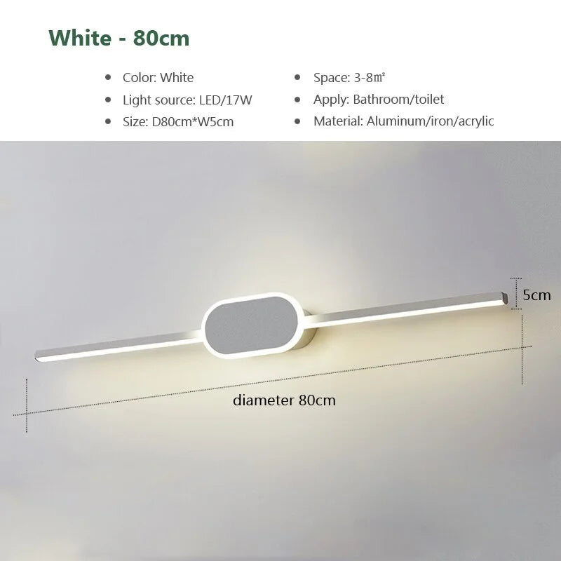 Wall Lamp above Mirror LED long sconces for Bathroom Vanity Makeup Dressing Toilet Bedside Home Decor Interior Light Fixtures