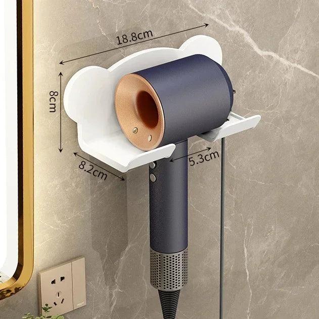 Wall Mounted Hair Dryer Holder For Dyson Bathroom Shelf without Drilling Plastic Hair dryer stand Bathroom Organizer