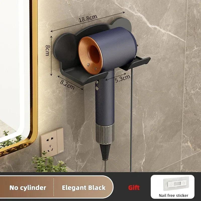 Wall Mounted Hair Dryer Holder For Dyson Bathroom Shelf without Drilling Plastic Hair dryer stand Bathroom Organizer