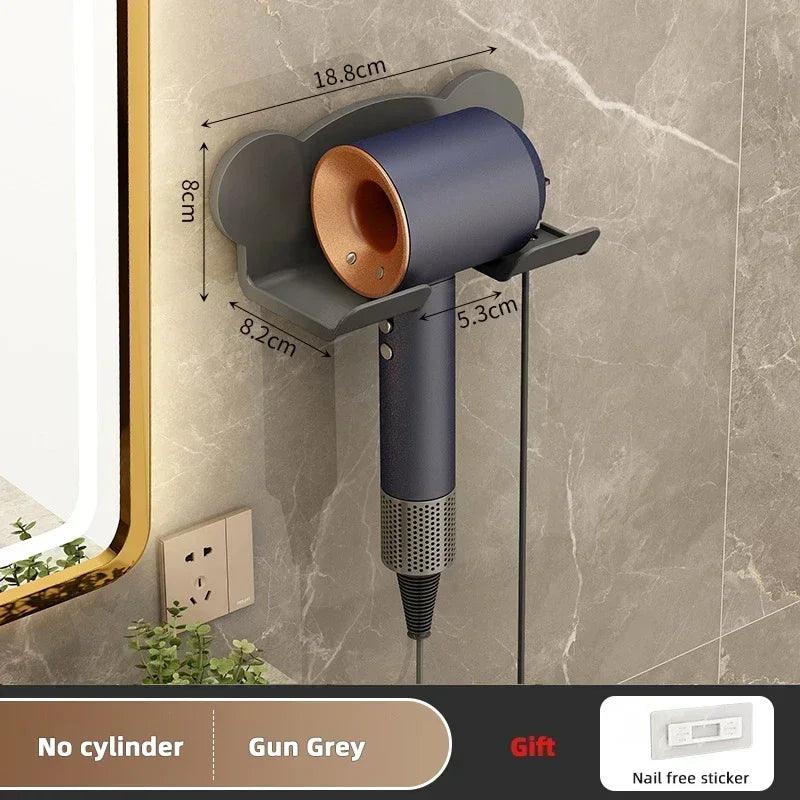 Wall Mounted Hair Dryer Holder For Dyson Bathroom Shelf without Drilling Plastic Hair dryer stand Bathroom Organizer