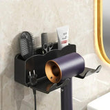 Wall Mounted Hair Dryer Holder For Dyson Bathroom Shelf without Drilling Plastic Hair dryer stand Bathroom Organizer