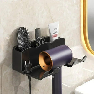 Wall Mounted Hair Dryer Holder For Dyson Bathroom Shelf without Drilling Plastic Hair dryer stand Bathroom Organizer