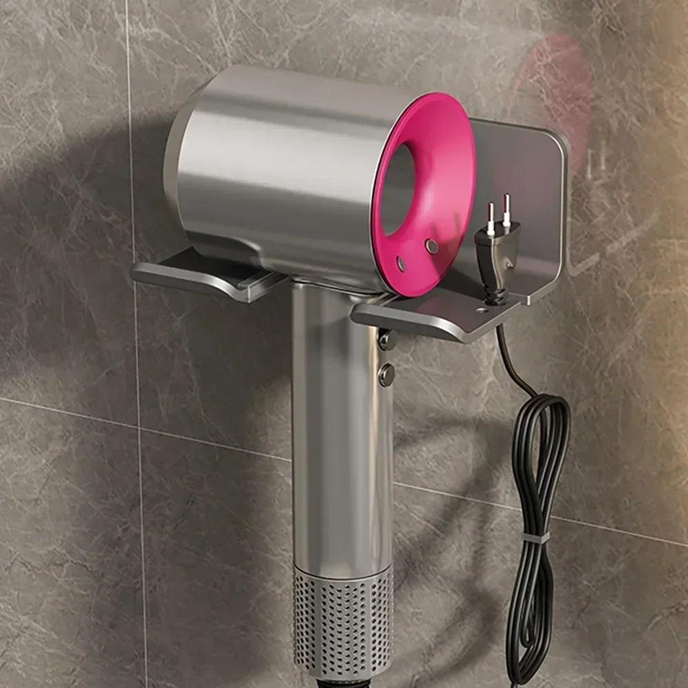 Wall Mounted Hair Dryer Holder For Dyson Bathroom Shelf without Drilling Plastic Hair dryer stand Bathroom Organizer