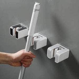 Wall Mounted Mop Holder Bathroom Accessories No punching Multi-Purpose Kitchen Strong Mop Hanger Broom Holder Mop Racks