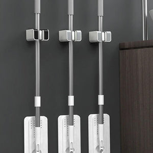 Wall Mounted Mop Holder Bathroom Accessories No punching Multi-Purpose Kitchen Strong Mop Hanger Broom Holder Mop Racks