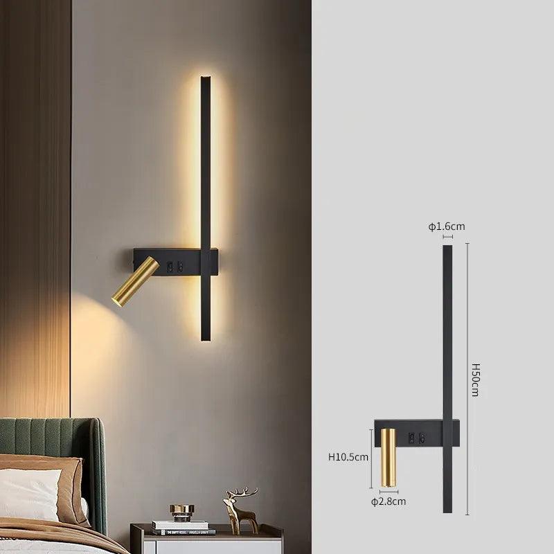 Wall lamp Nordic modern creative led simple living room sofa background wall decorative lamp reading lamp bedroom bedside lamp