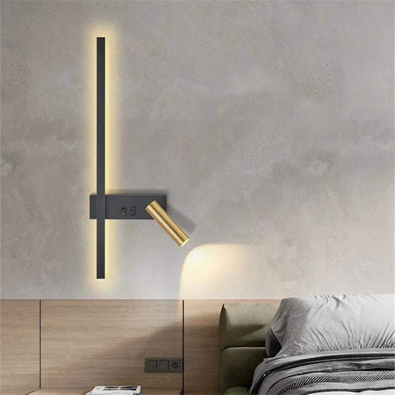 Wall lamp Nordic modern creative led simple living room sofa background wall decorative lamp reading lamp bedroom bedside lamp