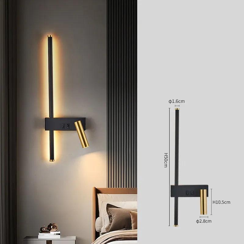 Wall lamp Nordic modern creative led simple living room sofa background wall decorative lamp reading lamp bedroom bedside lamp