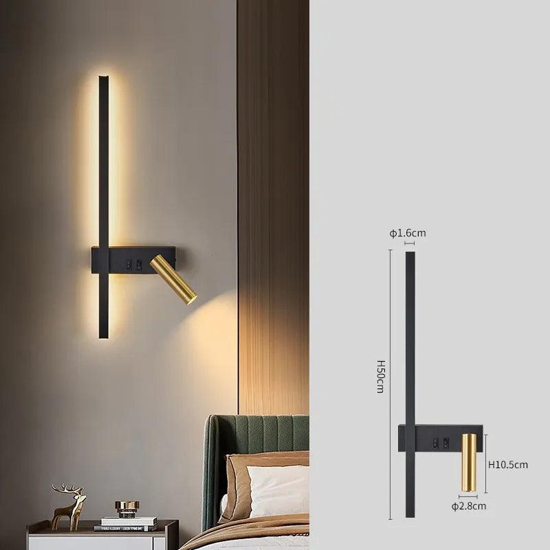 Wall lamp Nordic modern creative led simple living room sofa background wall decorative lamp reading lamp bedroom bedside lamp