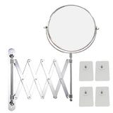 Wall-mounted Makeup Mirror Bathroom NoDrilling Double-sided 7X Magnifying Extendable Rotating Vanity