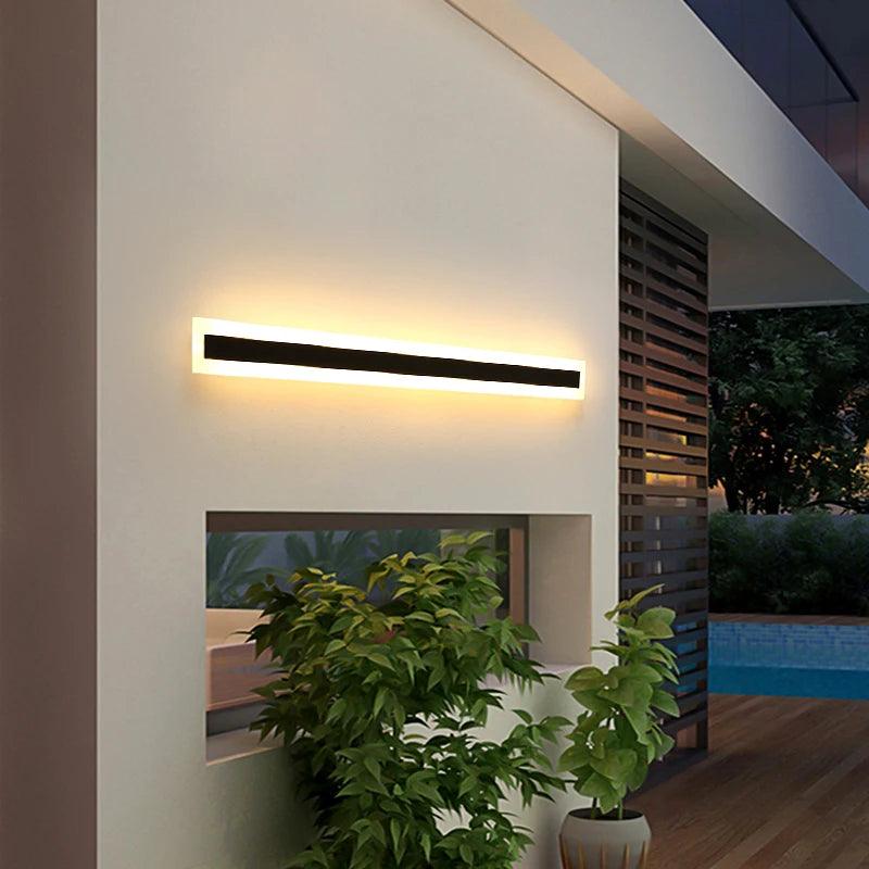 Waterproof LED Long Wall Light Modern Ip65 Outdoor Lighting Garden Villa Balcony Line Light Wall washer light 85-265V Dimmable