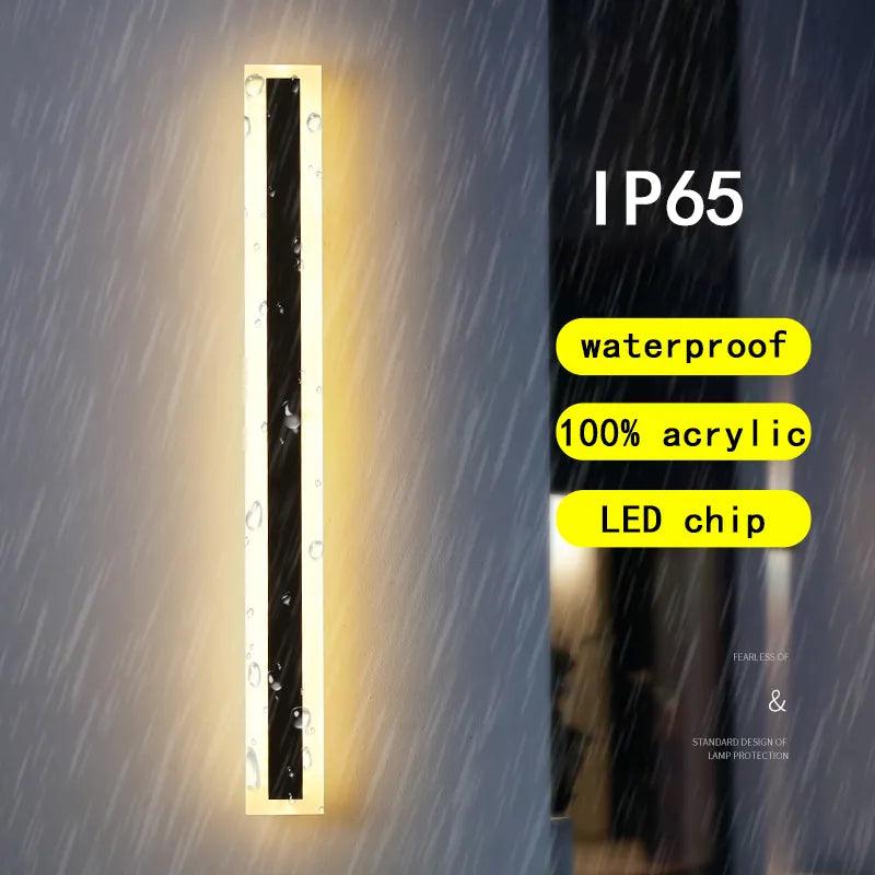 Waterproof LED Long Wall Light Modern Ip65 Outdoor Lighting Garden Villa Balcony Line Light Wall washer light 85-265V Dimmable