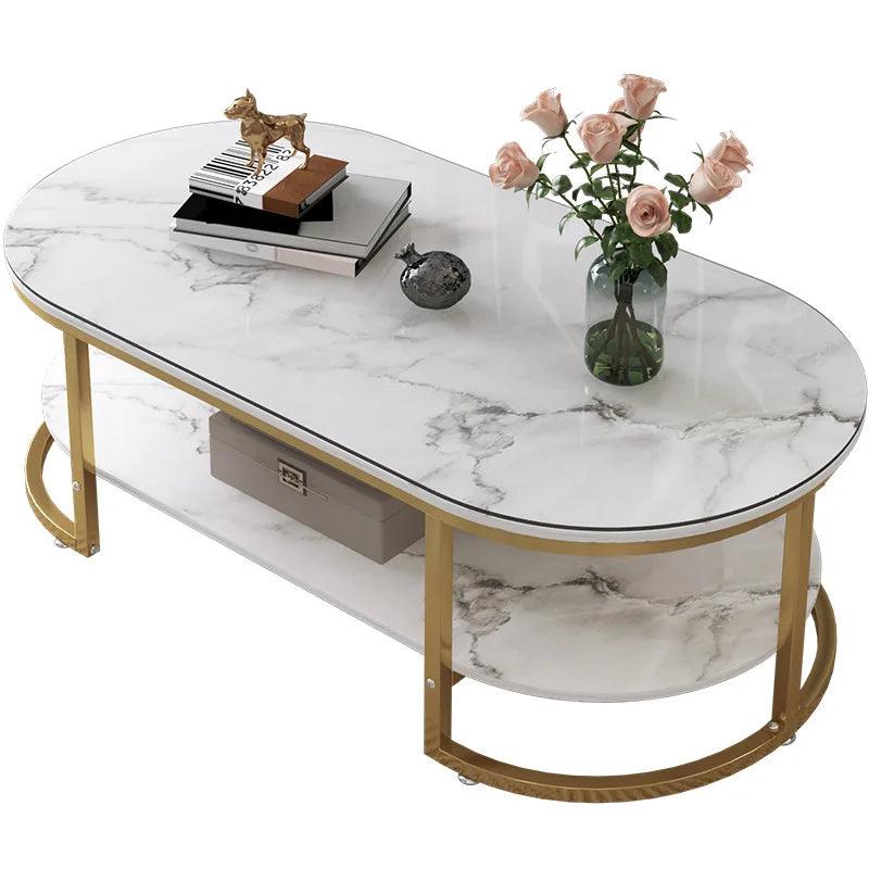 White Living Room Coffee Table Modern Nordic Luxury Low Marble Storage Poker Entryway Console Table Dining Muebles Furniture