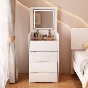 White Luxury Dressers Vanity Mirror Drawer Bedroom Minimalist Makeup Room Desk Lights Drawers Schminktisch Household Items