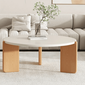 White Wood Round Coffee Tables Luxury Nordic Simple Floor Cheap Coffee Table Clear Minimalist Basse De Salon Home Furniture