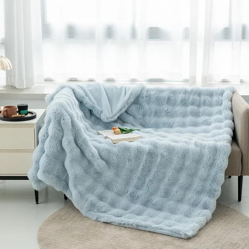 Winter Blanket Autumn Luxury Imitation Fur Plush Super Soft Warm Blankets Bed Sofa Cover Fluffy Throw Blanket Bedroom Couch