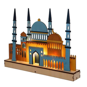 Wooden Eid Mubarak LED Night Lights Muslim Ramadan Decoration For Home Islamic Muslim Party Aid Mubarak Decor Party Supplies