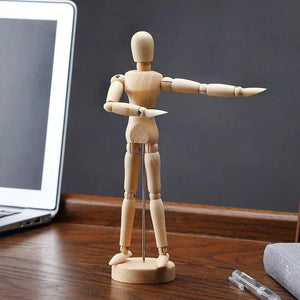 Wooden Hand Figurines Rotatable Joint Hand Model Drawing Sketch Mannequin Miniatures Office Home Desktop Room Decoration