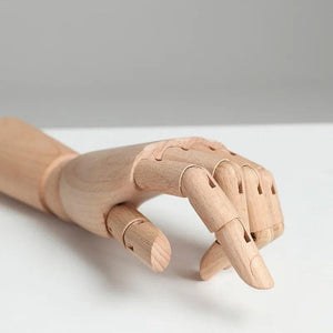 Wooden Hand Figurines Rotatable Joint Hand Model Drawing Sketch Mannequin Miniatures Office Home Desktop Room Decoration