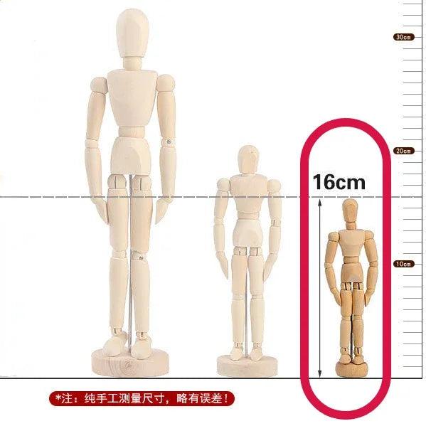 Wooden Hand Figurines Rotatable Joint Hand Model Drawing Sketch Mannequin Miniatures Office Home Desktop Room Decoration