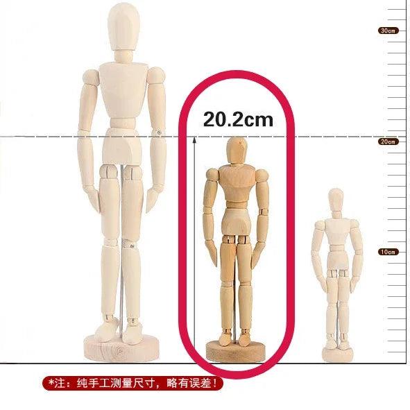 Wooden Hand Figurines Rotatable Joint Hand Model Drawing Sketch Mannequin Miniatures Office Home Desktop Room Decoration