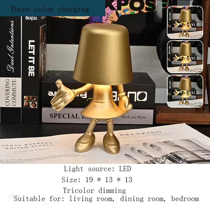 XiaoJinRen Touch Desk Lamp, Study Room, Bedside Lamp, Italian INS Decorative Resin Lamp, USB Charging