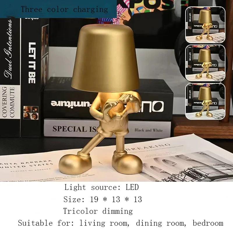 XiaoJinRen Touch Desk Lamp, Study Room, Bedside Lamp, Italian INS Decorative Resin Lamp, USB Charging