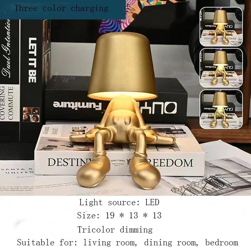 XiaoJinRen Touch Desk Lamp, Study Room, Bedside Lamp, Italian INS Decorative Resin Lamp, USB Charging