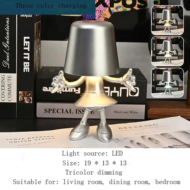 XiaoJinRen Touch Desk Lamp, Study Room, Bedside Lamp, Italian INS Decorative Resin Lamp, USB Charging