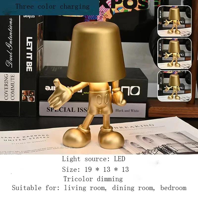 XiaoJinRen Touch Desk Lamp, Study Room, Bedside Lamp, Italian INS Decorative Resin Lamp, USB Charging