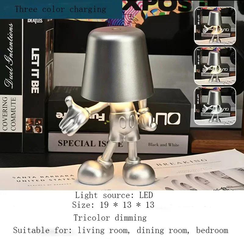 XiaoJinRen Touch Desk Lamp, Study Room, Bedside Lamp, Italian INS Decorative Resin Lamp, USB Charging