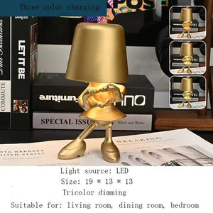 XiaoJinRen Touch Desk Lamp, Study Room, Bedside Lamp, Italian INS Decorative Resin Lamp, USB Charging