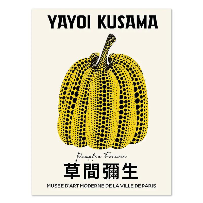 Yayoi Kusama Pumpkin Flower Posters Prints Abstract Wall Art Canvas Painting Nordic Modern Pictures For Living Room Home Decor