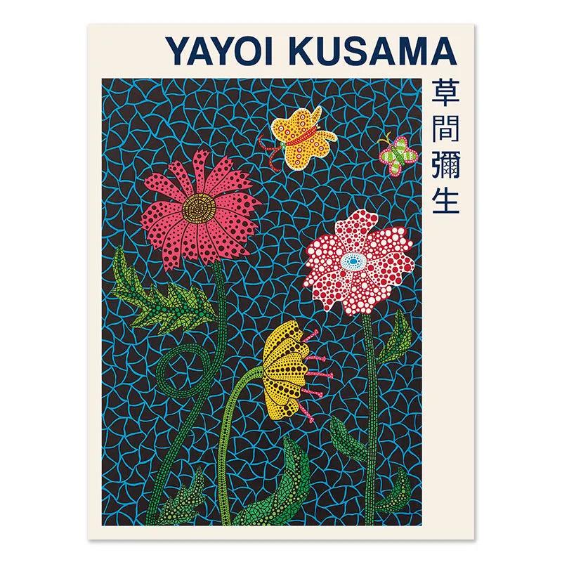 Yayoi Kusama Pumpkin Flower Posters Prints Abstract Wall Art Canvas Painting Nordic Modern Pictures For Living Room Home Decor