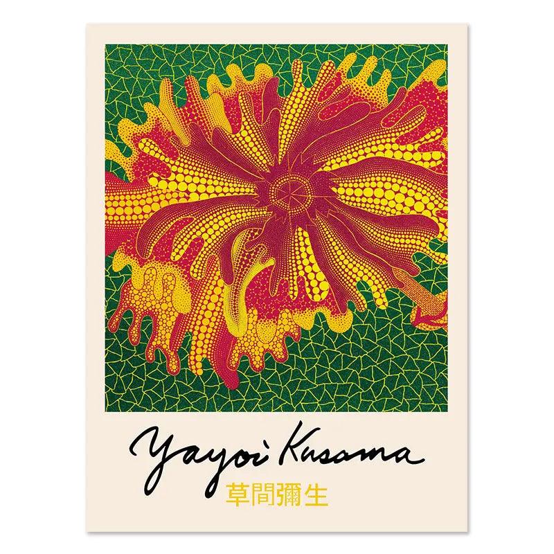 Yayoi Kusama Pumpkin Flower Posters Prints Abstract Wall Art Canvas Painting Nordic Modern Pictures For Living Room Home Decor