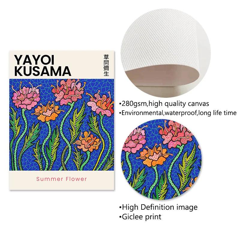 Yayoi Kusama Pumpkin Flower Posters Prints Abstract Wall Art Canvas Painting Nordic Modern Pictures For Living Room Home Decor