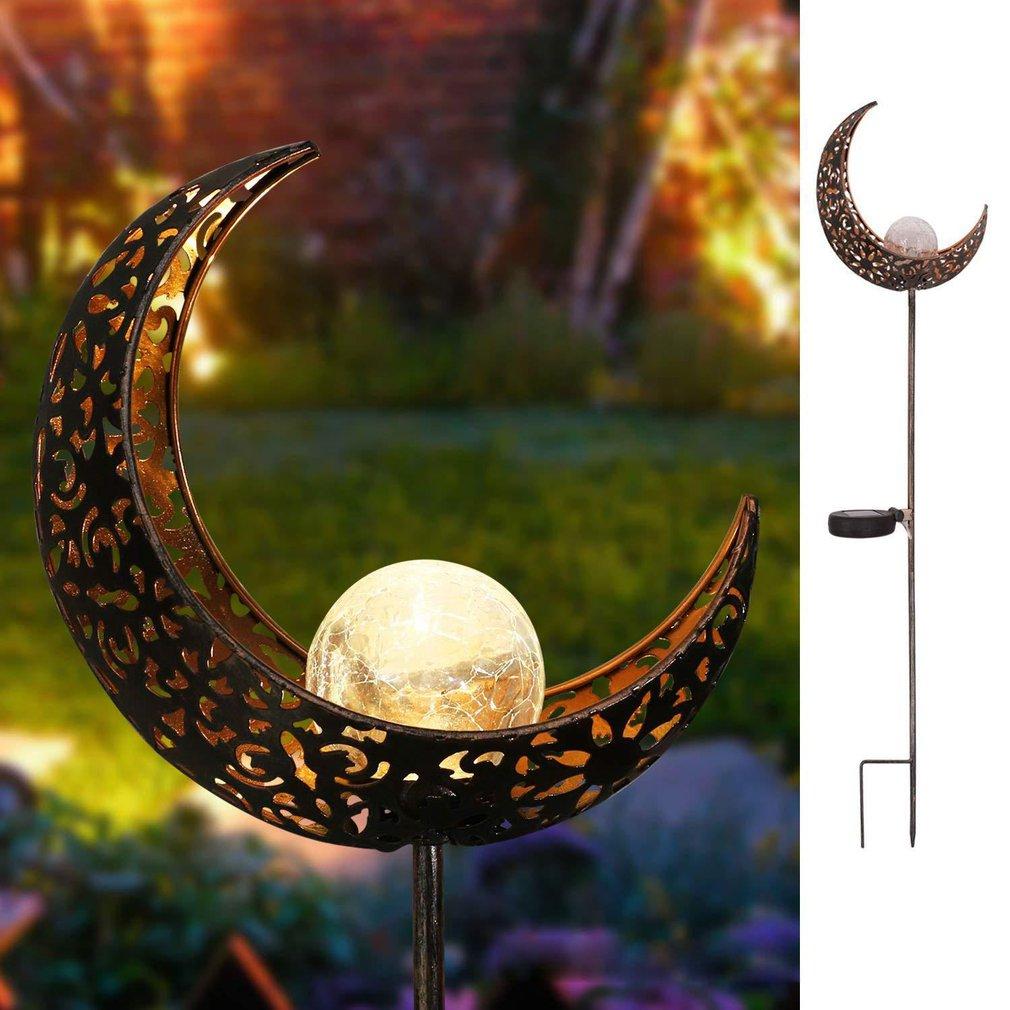 Solar Crescent Moon Stake Light