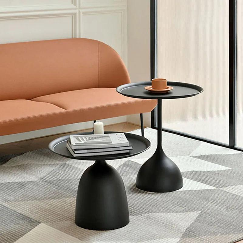 black Nordic Round Coffee Tables Metal Modern Home portable Living Room Auxiliary Center Side Tea Table Design Bed Nightstand