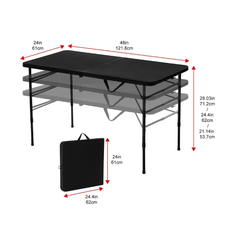 dinning table set furniture Mainstays 4 Foot Fold-In-Half Adjustable Table, Rich Black dinning table