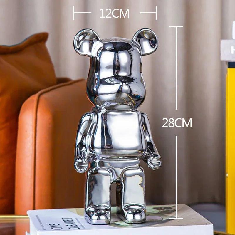 nordic luxury home decor figurines for interior room decor bearbrick sculpture 20/28cm bear statue easter decorations figure