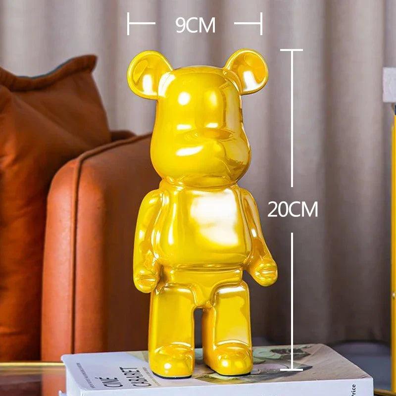 nordic luxury home decor figurines for interior room decor bearbrick sculpture 20/28cm bear statue easter decorations figure