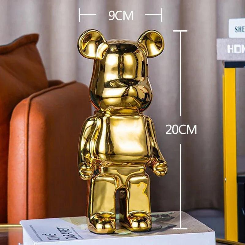 nordic luxury home decor figurines for interior room decor bearbrick sculpture 20/28cm bear statue easter decorations figure