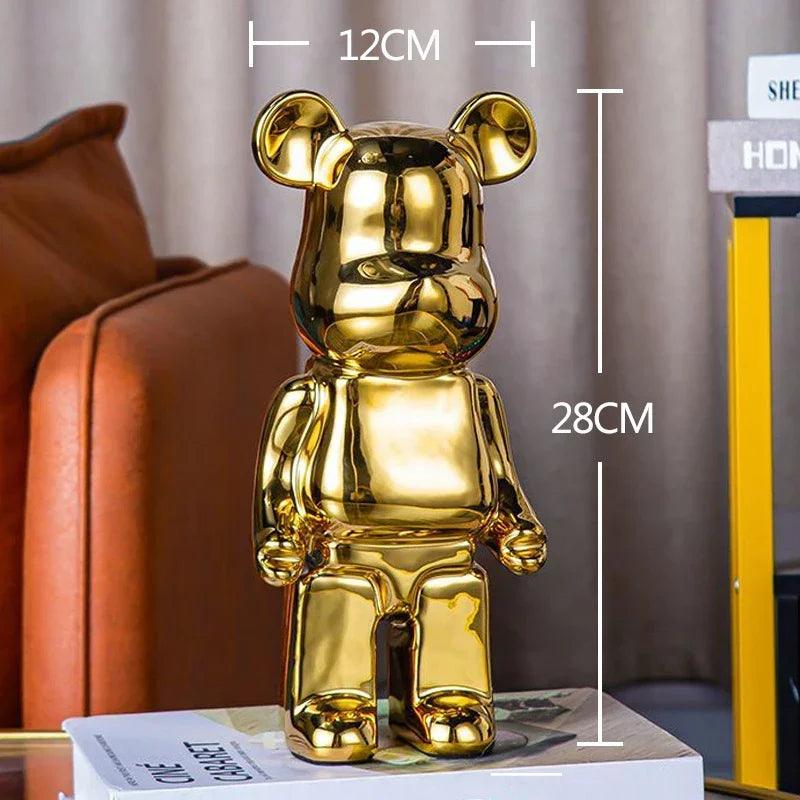 nordic luxury home decor figurines for interior room decor bearbrick sculpture 20/28cm bear statue easter decorations figure