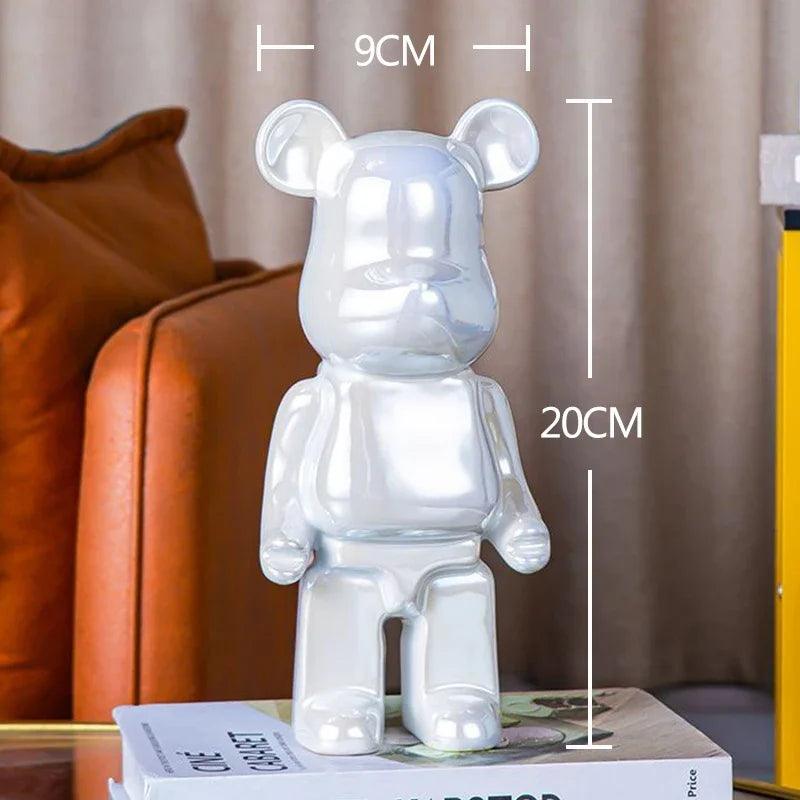 nordic luxury home decor figurines for interior room decor bearbrick sculpture 20/28cm bear statue easter decorations figure