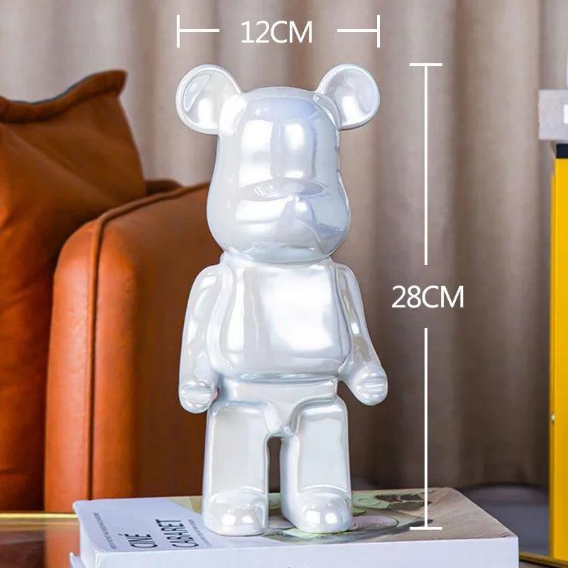 nordic luxury home decor figurines for interior room decor bearbrick sculpture 20/28cm bear statue easter decorations figure